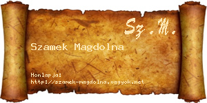 Szamek Magdolna névjegykártya