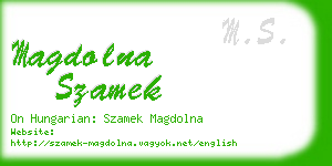 magdolna szamek business card